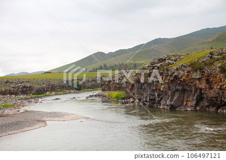 River in the Orkhon valley in Mongolia 106497121
