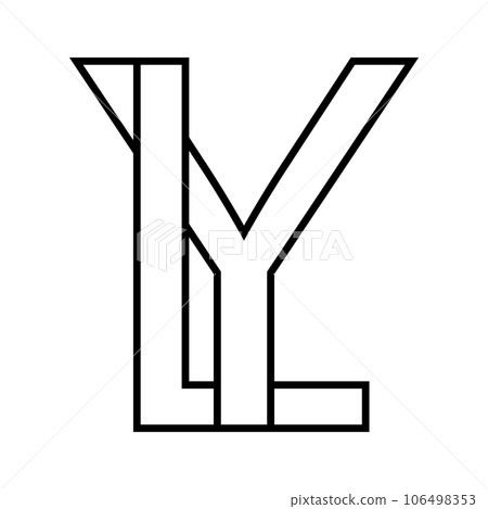 Logo sign ly yl icon double letters logotype y l Logo sign ly yl icon double letters logotype y l 106498353