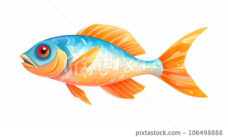 手绘卡通美味的海鱼插画 手绘卡通美味的海鱼插画 106498888