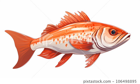 手绘卡通美味的海鱼插画 手绘卡通美味的海鱼插画 106498895