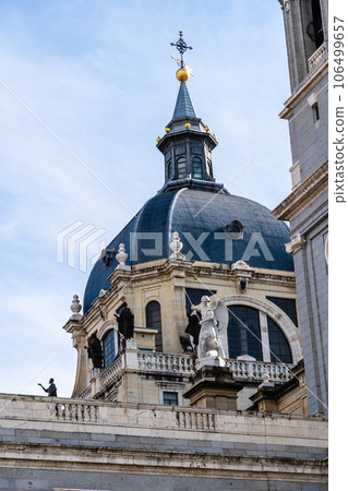 Exterior View of Dome of Almudena Cathedral in Madrid 106499657