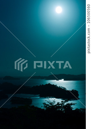 日本三景之一的松島滿月(宮城縣松島町) 日本三景之一的松島滿月(宮城縣松島町) 106500560