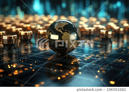 Worldwide investment, trade and exchange concept. Generative AI 106501082