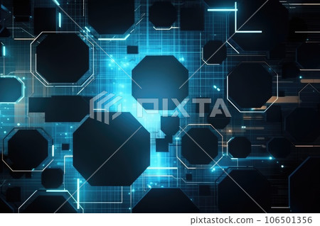 Geometric technology background design....-插圖素材 [106501356] - PIXTA圖庫