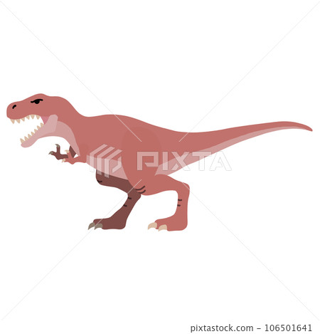 Illustration of a sideways Tyrannosaurus (without main lines) / Dinosaur, picture book, cute material 106501641