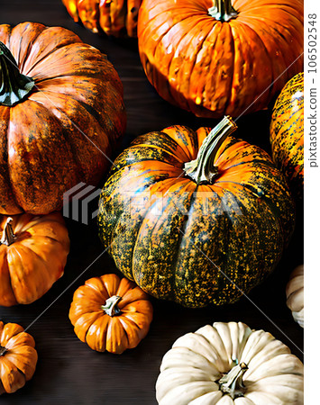 Cozy restaurant realistic pumpkin warm lighting detailed. 106502548