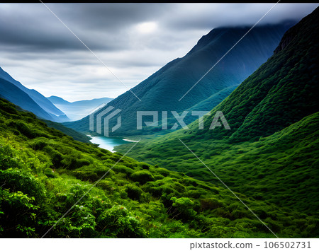 Mountains jungle realistic Kodachrome color palette. Mountains jungle realistic Kodachrome color palette. 106502731