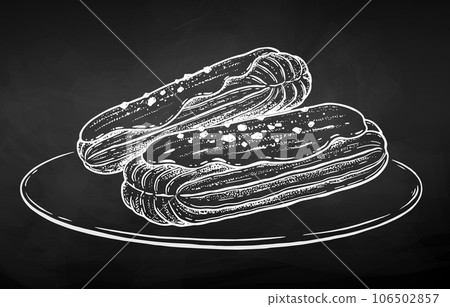 Sketchy illustration of eclairs 106502857