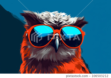 Premium Photo | A bird wearing sunglasses with a pair of sunglasses on it