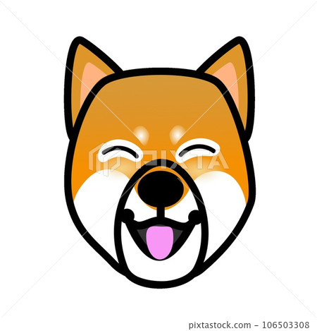 Red Shiba Inu face illustration for GIF animation 106503308