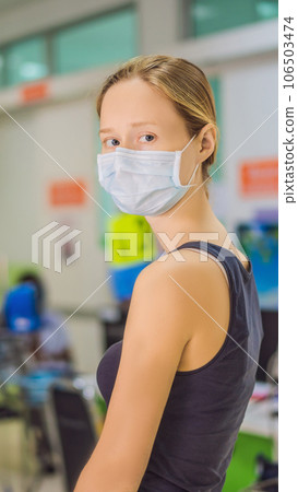 Young woman sitting in hospital waiting for a doctor's appointment. Patients In Doctors Waiting Room VERTICAL FORMAT for Instagram mobile story or stories size. Mobile wallpaper Young woman sitting in hospital waiting for a doctor's appointment. Patients In Doctors Waiting Room VERTICAL FORMAT for Instagram mobile story or stories size. Mobile wallpaper 106503474
