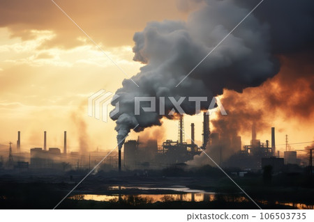 Air pollution and emission ecology problem concept. 106503735