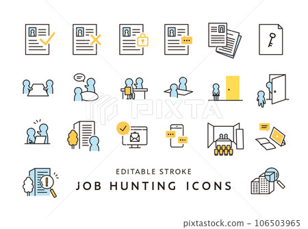 與求職和換工作活動相關的圖標集 2(顏色) 與求職和換工作活動相關的圖標集 2(顏色) 106503965