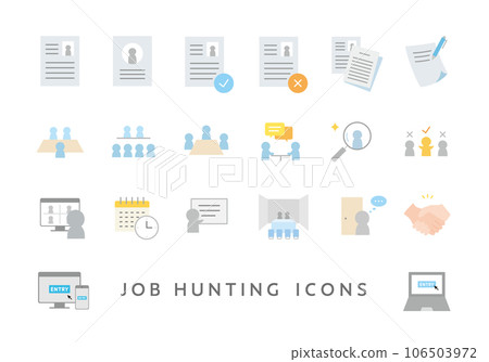 與求職和換工作活動相關的圖標集 1(平) 與求職和換工作活動相關的圖標集 1(平) 106503972