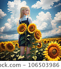 Sunflowers and girls 106503986