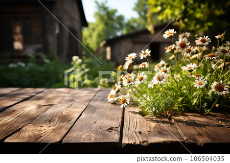 Wooden Table Ideal for Product Advertisements , Generative Ai 106504035