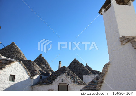 Old town of Alberobello, Italy Trulli winter cityscape Old town of Alberobello, Italy Trulli winter cityscape 106504107