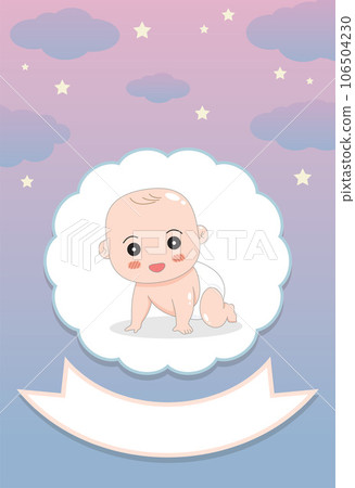 baby shower invitation with cartoon card, It's a boy. It's a girl, Vector illustration baby shower invitation with cartoon card, It's a boy. It's a girl, Vector illustration 106504230