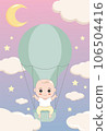 baby shower invitation with cartoon card, It's a boy. It's a girl, Vector illustration 106504416