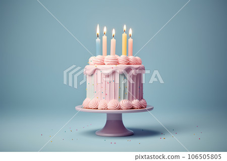 Colorful birthday cake. Ai generative 106505805