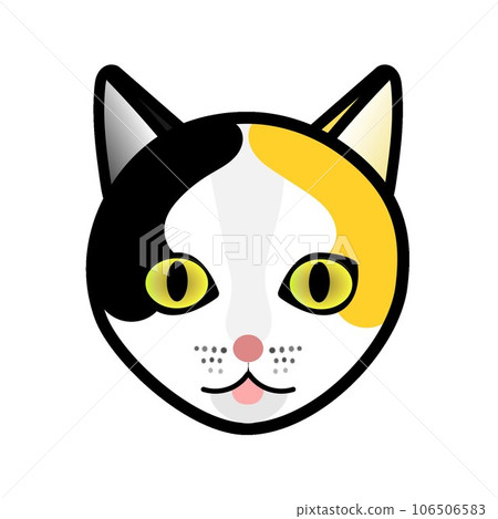 Calico cat face illustration for GIF animation 106506583