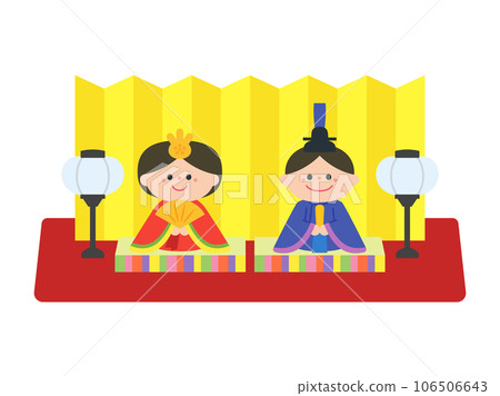 Hina Matsuri Hina dolls: Male and female Hina (Daira Hina), Kyoto-style arrangement 106506643