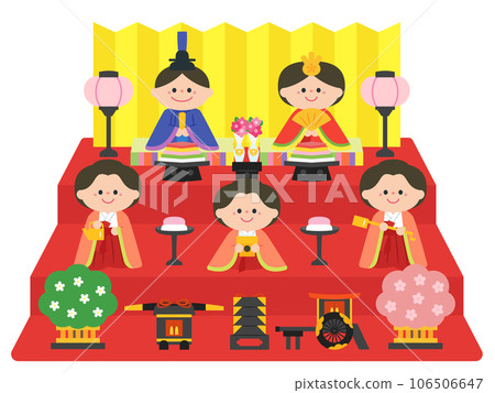 Doll's Festival Hina dolls: Five decorations 106506647