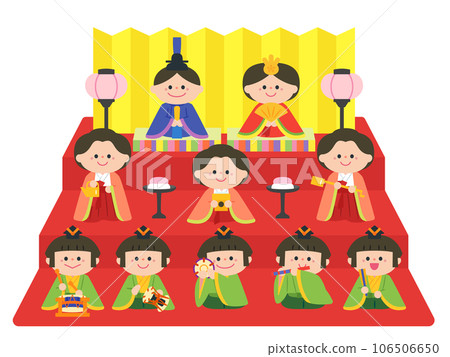 Hina Matsuri Hina 娃娃：10 人裝飾 106506650