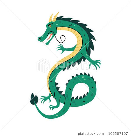 Year of Dragon. Chinese. Green Dragon Vector Illustration Year of Dragon. Chinese. Green Dragon Vector Illustration 106507107