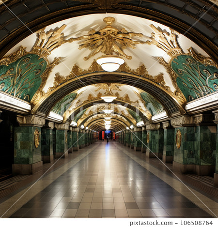 看起來像前共產主義國家的地鐵站的CG。使用圖像生成AI創建 106508764