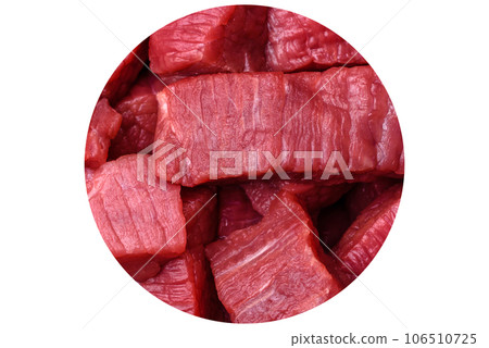 Juicy fresh raw beef meat with salt, spices and herbs Juicy fresh raw beef meat with salt, spices and herbs 106510725