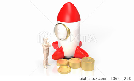 The man and rocket for startup Business concept 3d rendering 106511298