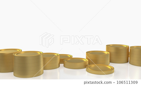 The Gold coins on white Background 3d rendering The Gold coins on white Background 3d rendering 106511309