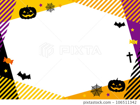 萬聖節彩色幾何框架條紋插圖 萬聖節彩色幾何框架條紋插圖 106511342