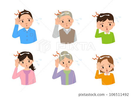 頭痛 偏頭痛患者的病媒圖解 頭痛 偏頭痛患者的病媒圖解 106511492