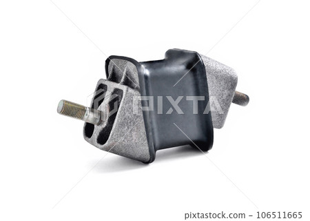 engine mount, rubber car engine mount for frame attachment, white background, selective focus engine mount, rubber car engine mount for frame attachment, white background, selective focus 106511665