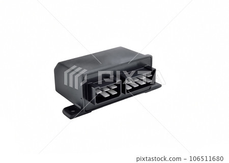 electronic car relay power and control system white background close-up 106511680