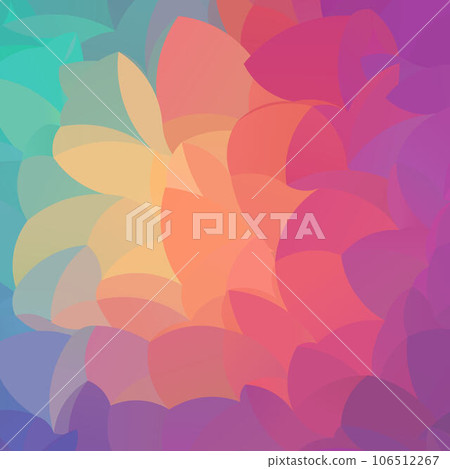 Abstract Colorful Flower Petals in Round Pattern on Textured Geometric Background Abstract Colorful Flower Petals in Round Pattern on Textured Geometric Background 106512267