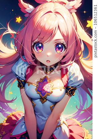粉紅色頭髮的魔法少女AI圖像 粉紅色頭髮的魔法少女AI圖像 106512361