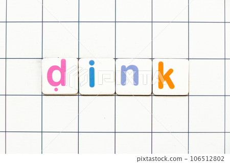 Colorful tile letter in word DINK (Abbreviation of Double income, no kids or Dual income, no kids) on white grid background Colorful tile letter in word DINK (Abbreviation of Double income, no kids or Dual income, no kids) on white grid background 106512802