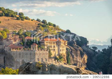 Greek Rock Monastery and Tourists Greek Rock Monastery and Tourists 106512898