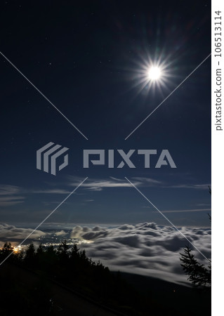 Moonlit sea of clouds seen from Mt. Fuji 5 Moonlit sea of clouds seen from Mt. Fuji 5 106513114