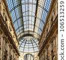 Interior of Galleria Vittorio Emanuele II shopping arcade, decorated in the Lombard Renaissance style 106513259