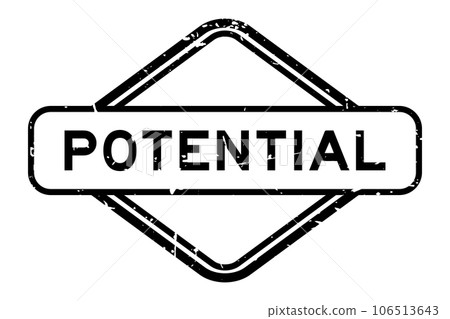 Grunge black potential word rubber seal stamp on white background 106513643