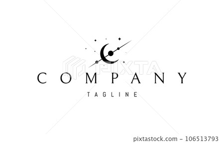 Vector logo on which an abstract image of an eclipse against the background of a parade of planets. Vector logo on which an abstract image of an eclipse against the background of a parade of planets. 106513793