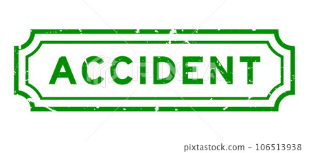 Grunge green accident word rubber seal stamp on white background 106513938