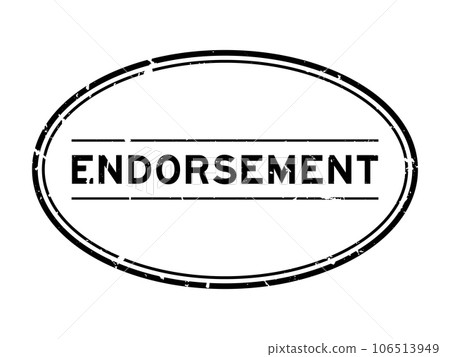 Grunge black endorsement word oval rubber seal stamp on white background Grunge black endorsement word oval rubber seal stamp on white background 106513949
