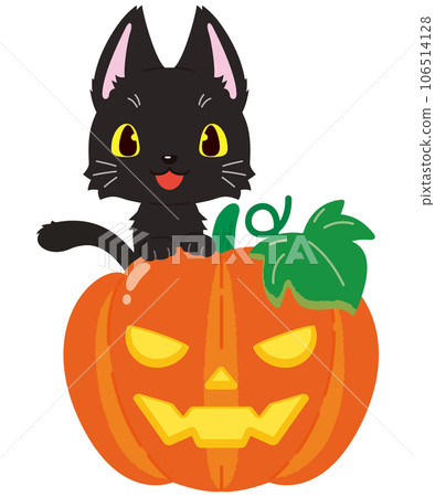 A cute black cat peeking out from a lit... - Stock Illustration ...