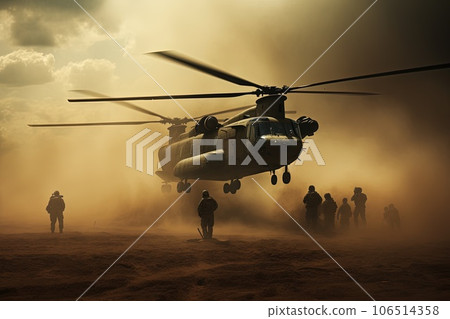Military operation in the desert. Military operation in the desert. 106514358