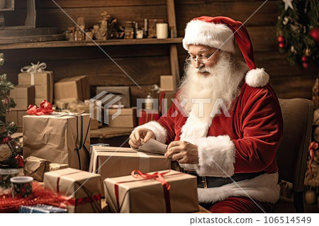 Claus sits in the warehouse of his factory and keeps a record of gifts. Claus sits in the warehouse of his factory and keeps a record of gifts. 106514549